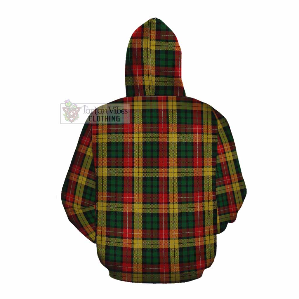 Tartan Vibes Clothing Buchanan Tartan Cotton Hoodie with Family Crest DNA In Me Style