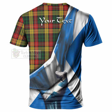 Buchanan Tartan T-Shirt with Family Crest Scotland Patriotic Style