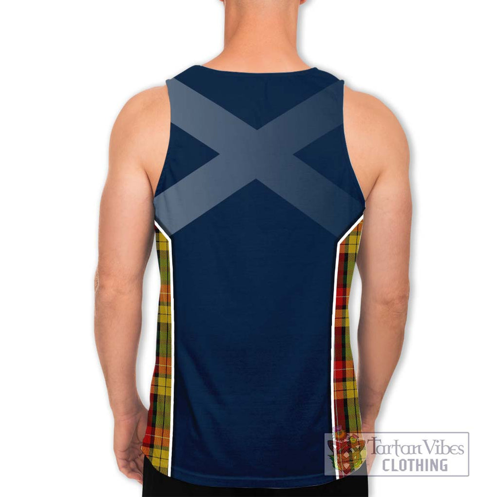 Buchanan Tartan Men's Tank Top with Family Crest and Lion Rampant Vibes Sport Style - Tartan Vibes Clothing