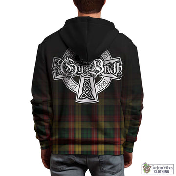 Buchanan Tartan Hoodie Featuring Alba Gu Brath Family Crest Celtic Inspired