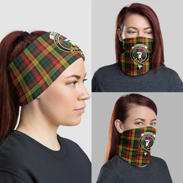 Buchanan Tartan Neck Gaiters, Tartan Bandanas, Tartan Head Band with Family Crest