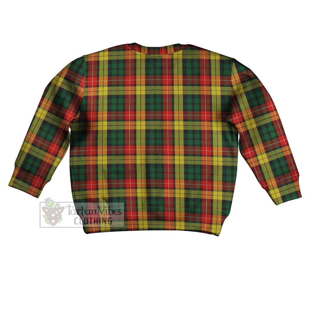 Tartan Vibes Clothing Buchanan Tartan Kid Ugly Sweater with Family Crest