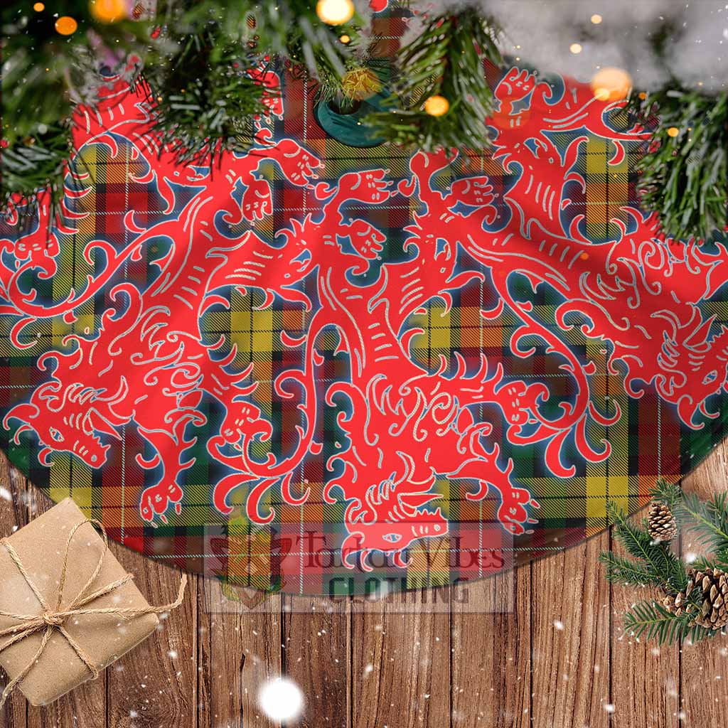 Tartan Vibes Clothing Buchanan Tartan Christmas Tree Skirt Lion Rampant Style