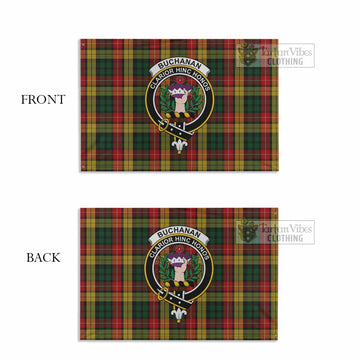 Buchanan Tartan House Flag with Family Crest