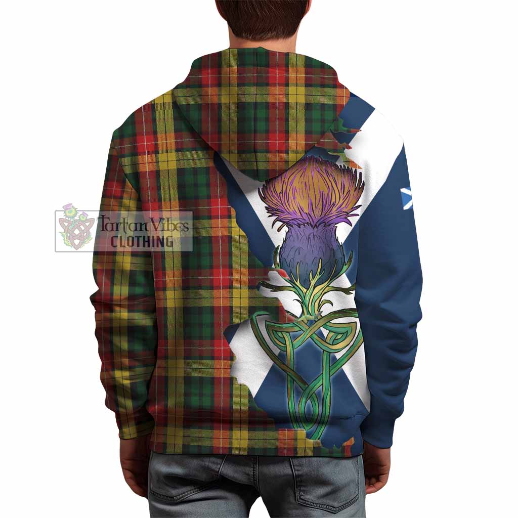 Buchanan Tartan Family Crest Hoodie Scottish Thistle Celtic Inspired - Tartan Vibes Clothing