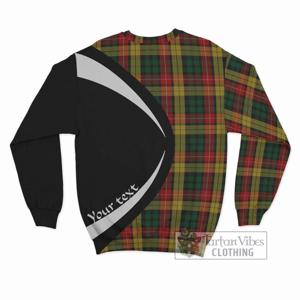 Buchanan Tartan Sweatshirt with Family Crest Circle Style - Tartan Vibes Clothing