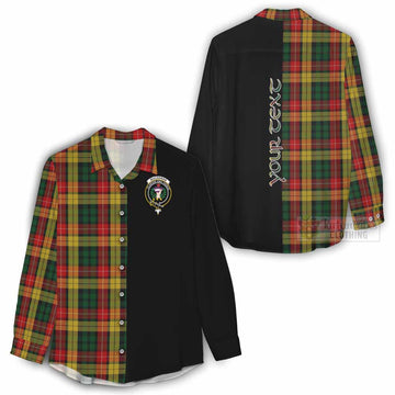 Buchanan Tartan Women's Casual Shirt with Family Crest and Half Of Me Style