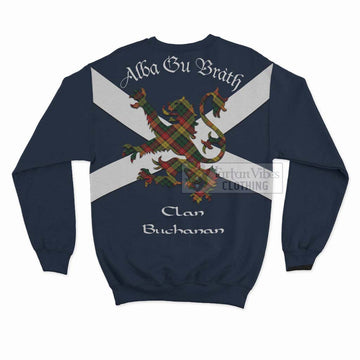 Buchanan Tartan Lion Rampant Sweatshirt  Proudly Display Your Heritage with Alba Gu Brath and Clan Name