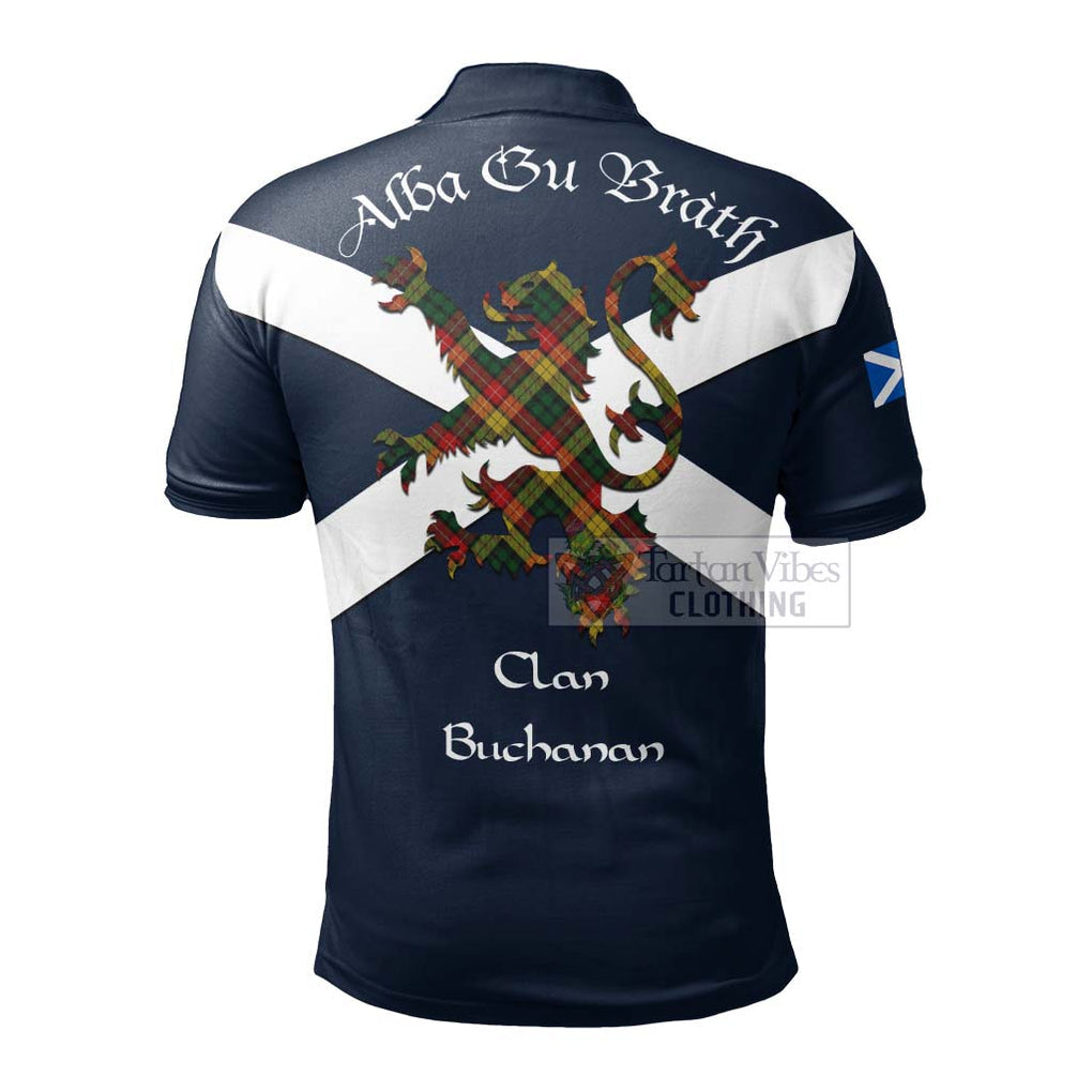 Tartan Vibes Clothing Buchanan Tartan Lion Rampant Polo Shirt – Proudly Display Your Heritage with Alba Gu Brath and Clan Name