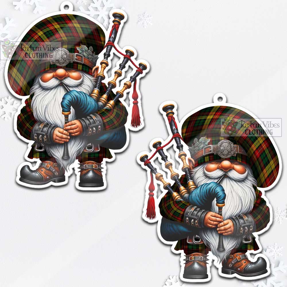 Tartan Vibes Clothing Buchanan Tartan Badpiper Gnome Christmas Ornament