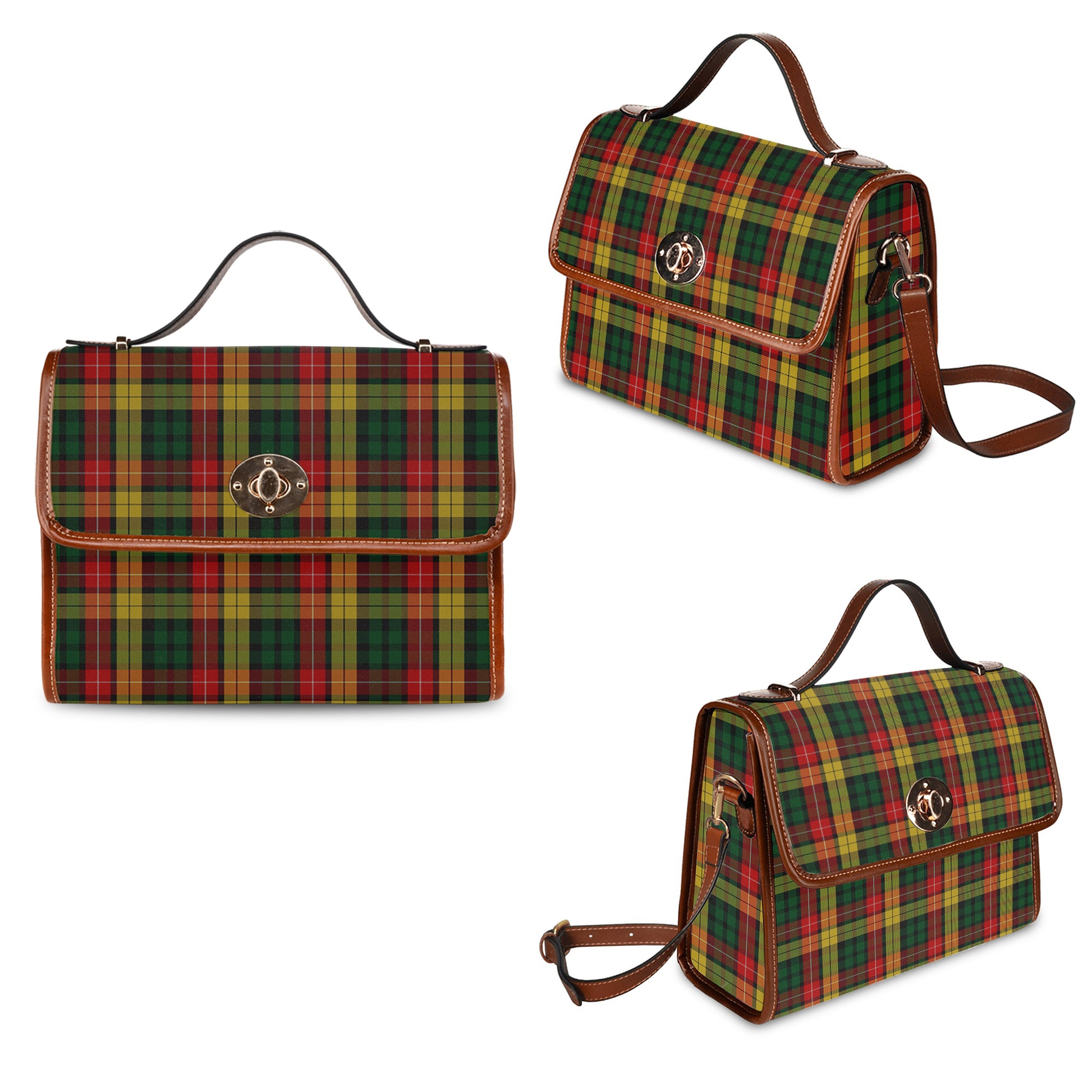 Buchanan Tartan Leather Strap Waterproof Canvas Bag