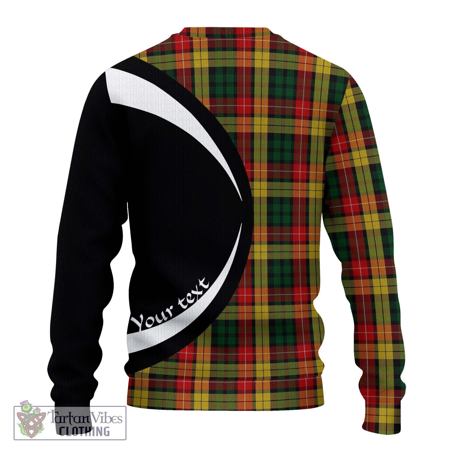 Buchanan Tartan Ugly Sweater with Family Crest Circle Style - Tartan Vibes Clothing