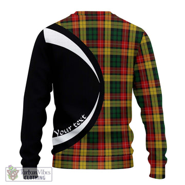 Buchanan Tartan Ugly Sweater with Family Crest Circle Style