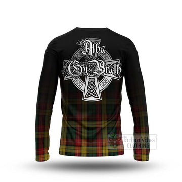 Buchanan Tartan Long Sleeve T-Shirt Featuring Alba Gu Brath Family Crest Celtic Inspired