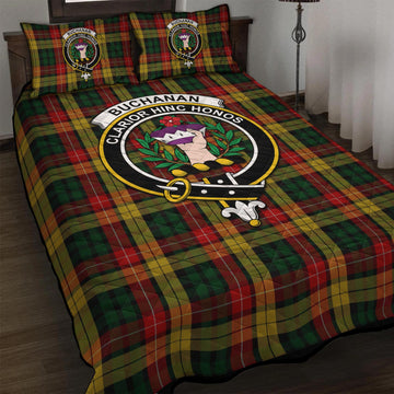 Buchanan Tartan Quilt Bed Set with Family Crest