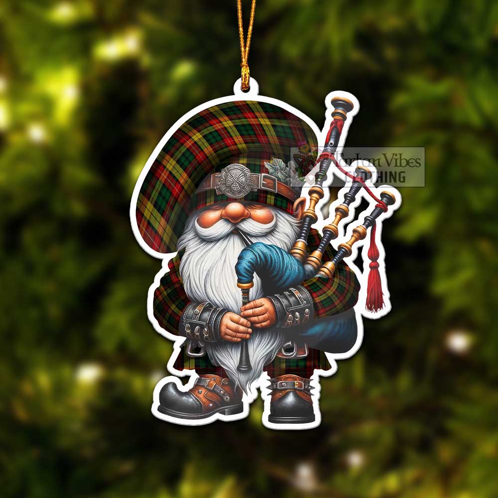 Tartan Vibes Clothing Buchanan Tartan Badpiper Gnome Christmas Ornament