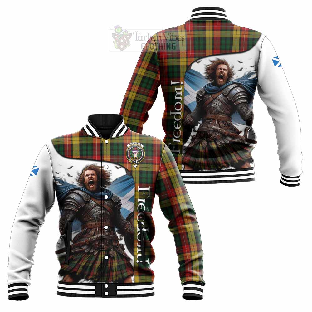 Tartan Vibes Clothing Buchanan Crest Tartan Baseball Jacket Inspired by the Freedom of Scottish Warrior