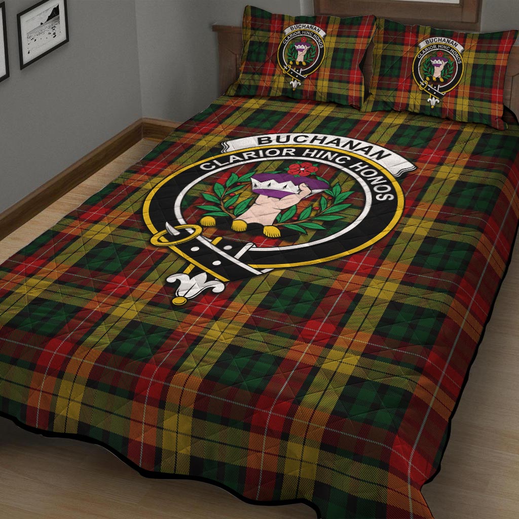 Buchanan Tartan Quilt Bed Set with Family Crest - Tartan Vibes Clothing