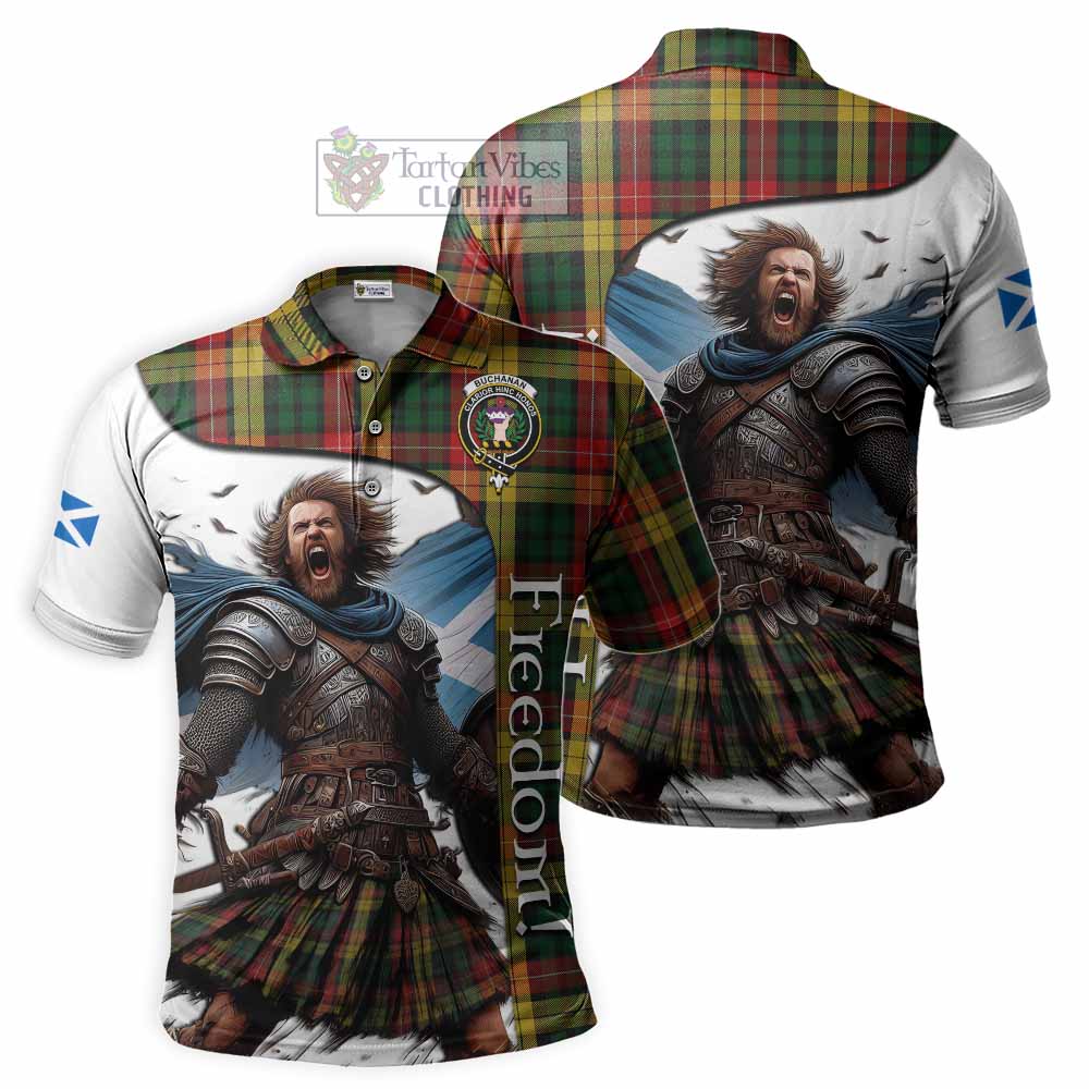 Tartan Vibes Clothing Buchanan Crest Tartan Polo Shirt Inspired by the Freedom of Scottish Warrior