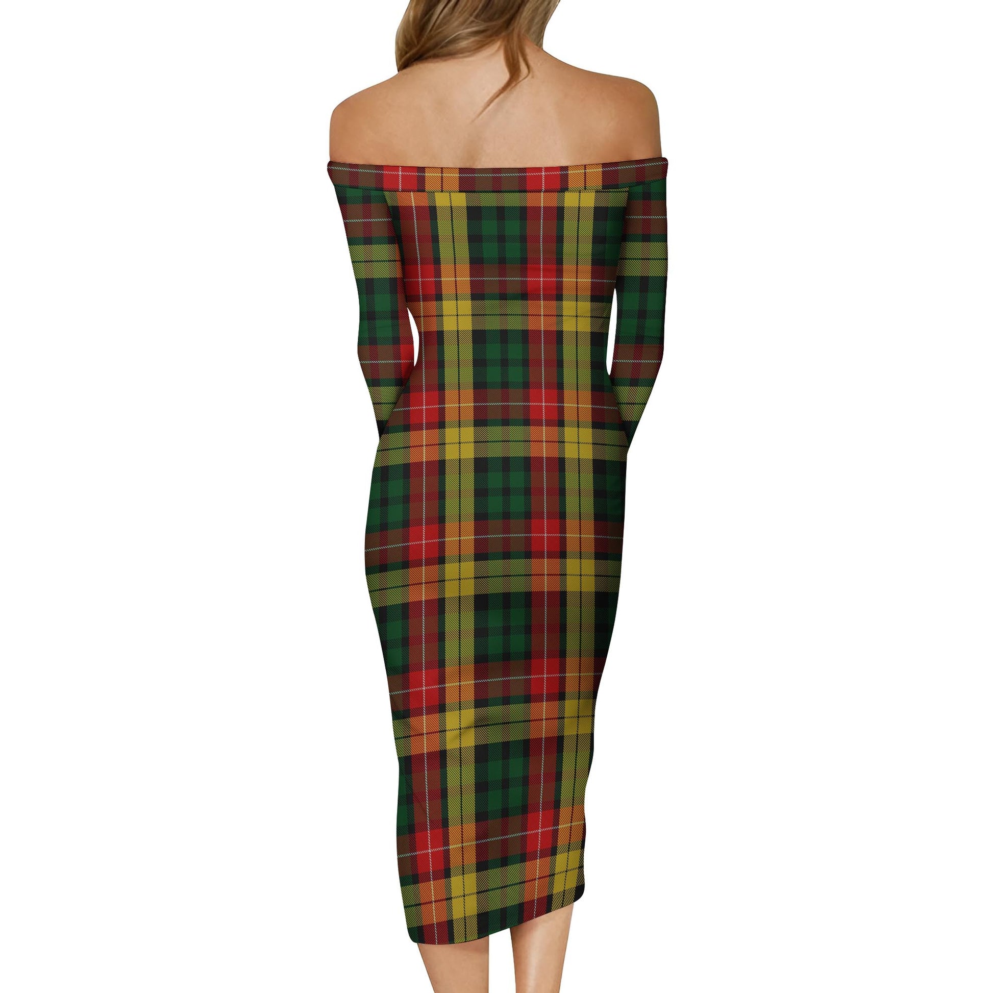 Buchanan Tartan Off Shoulder Lady Dress - Tartan Vibes Clothing