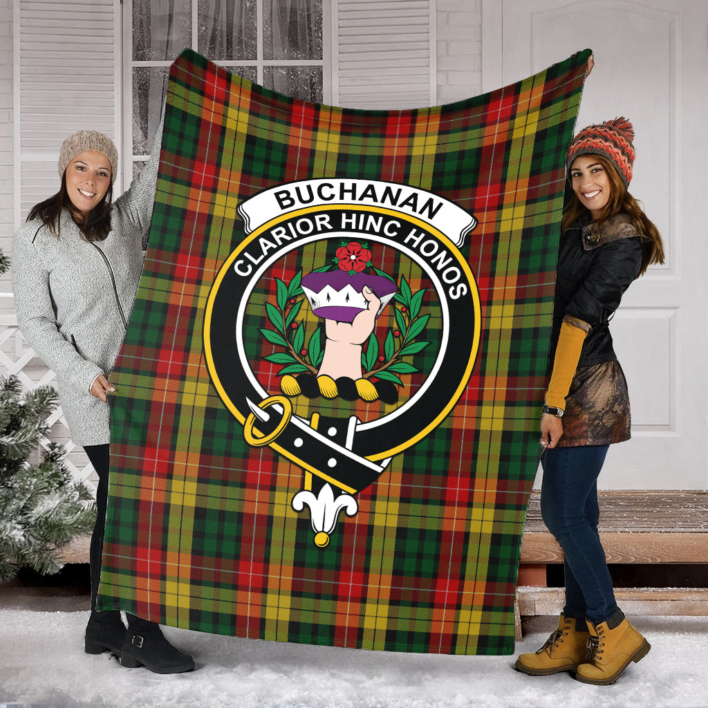 Buchanan Tartan Blanket with Family Crest - Tartan Vibes Clothing