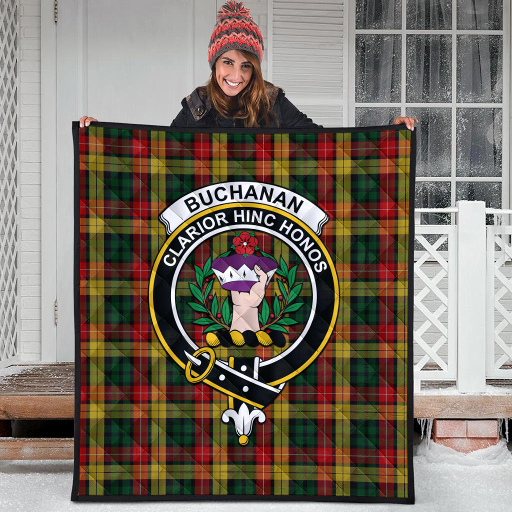 Buchanan Tartan Quilt with Family Crest