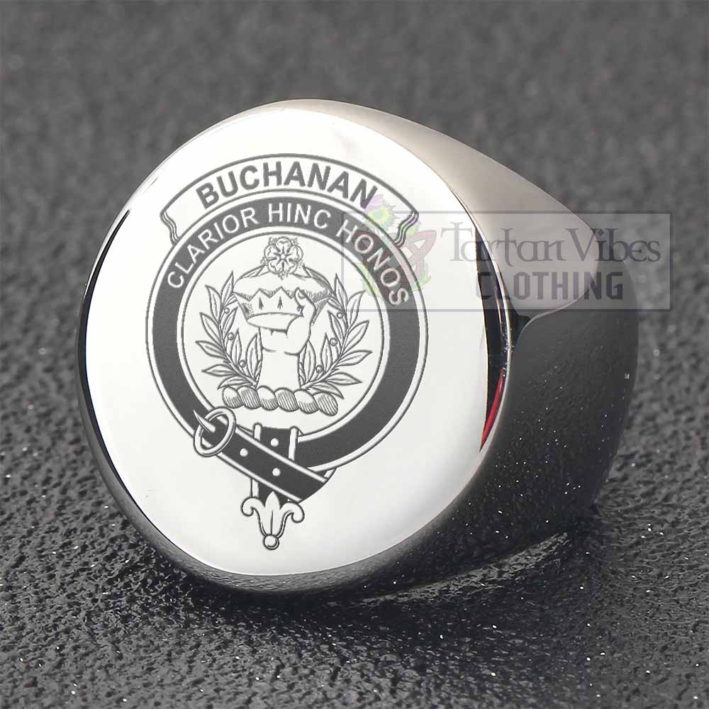 Tartan Vibes Clothing Buchanan Clan Crest Engraved Ring