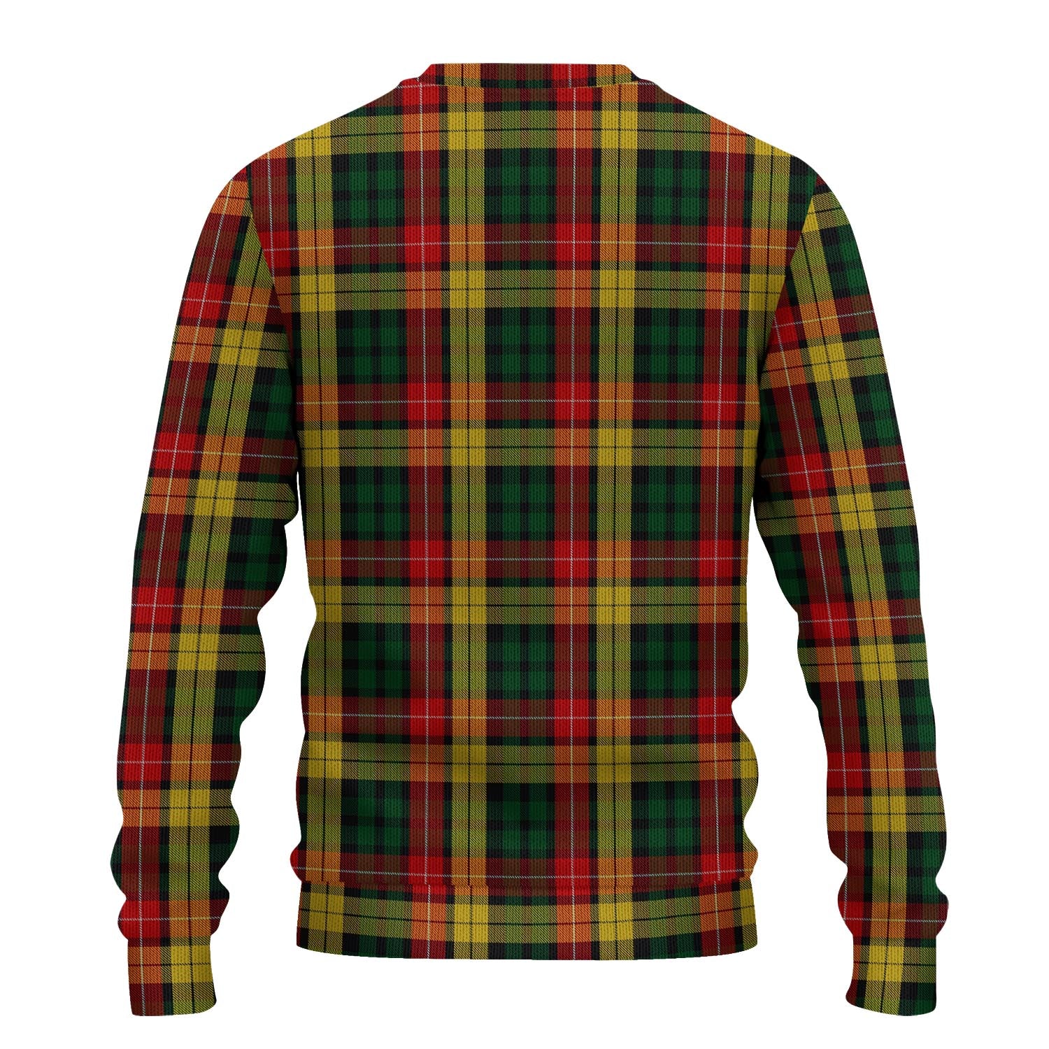 Buchanan Tartan Knitted Sweater with Family Crest - Tartanvibesclothing