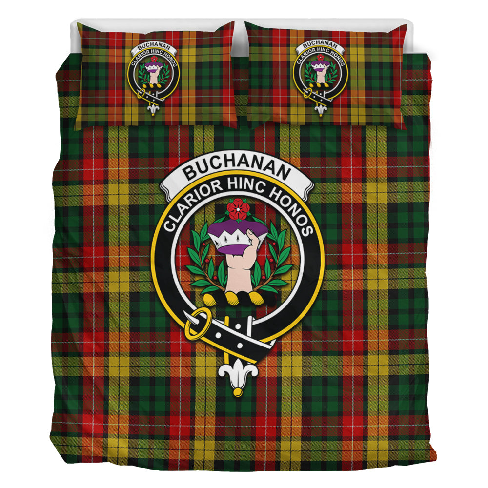 Buchanan Tartan Bedding Set with Family Crest - Tartan Vibes Clothing