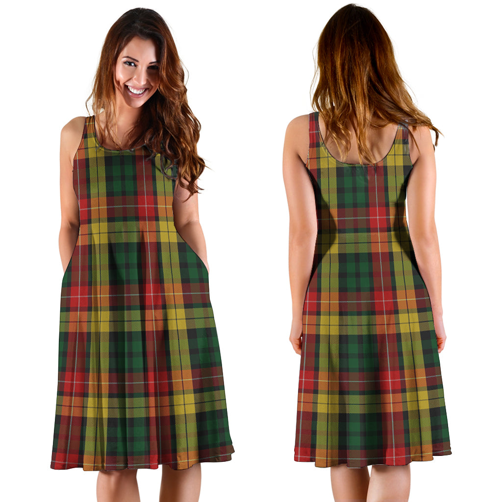 Buchanan Tartan Sleeveless Midi Womens Dress