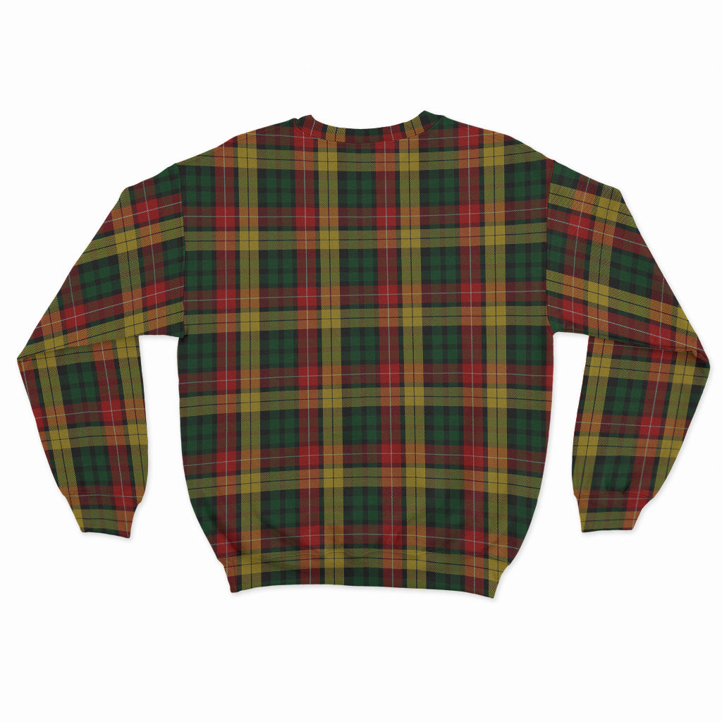 Buchanan Tartan Sweatshirt with Family Crest - Tartan Vibes Clothing