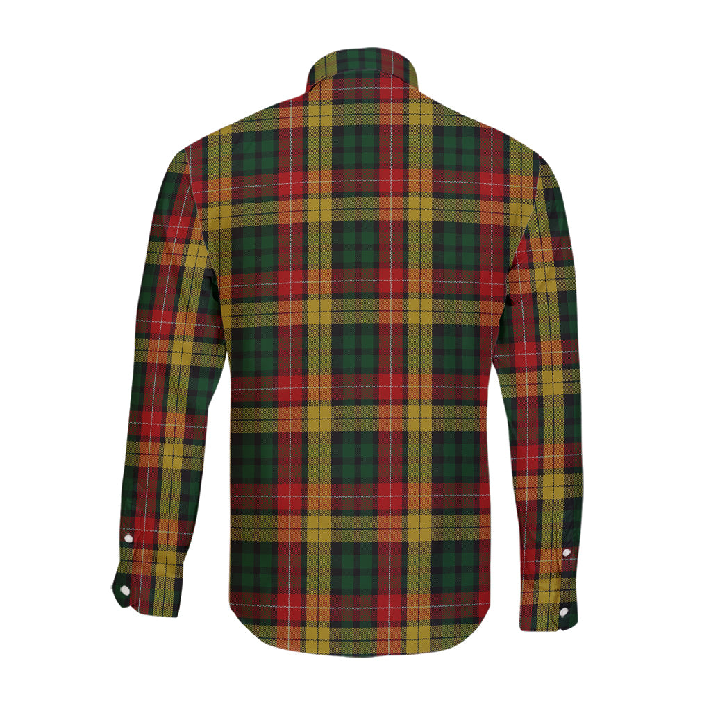 Buchanan Tartan Long Sleeve Button Up Shirt with Family Crest