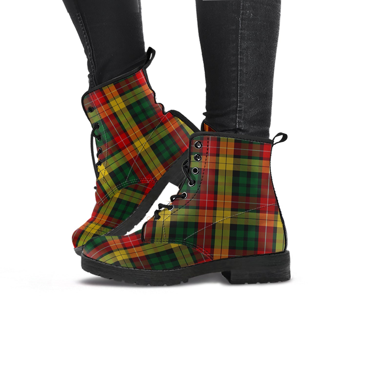 Buchanan Tartan Leather Boots - Tartanvibesclothing