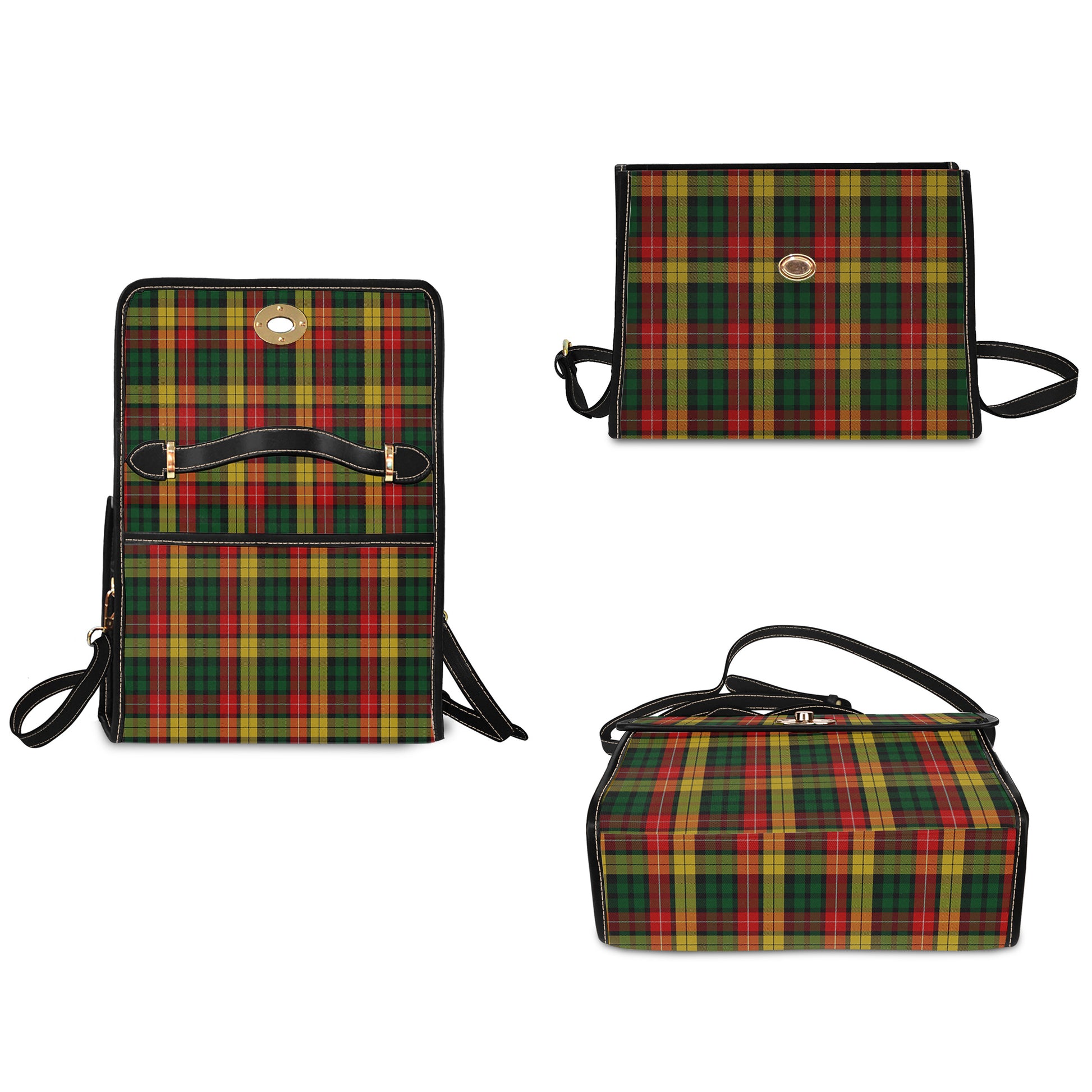 Buchanan Tartan Leather Strap Waterproof Canvas Bag