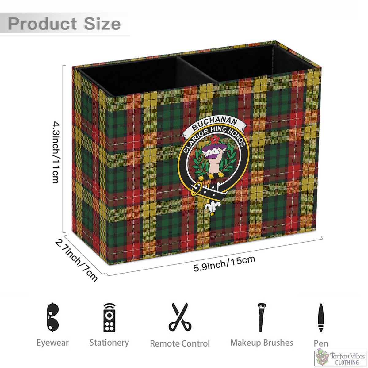 Buchanan Tartan Pen Holder with Family Crest - Tartan Vibes Clothing