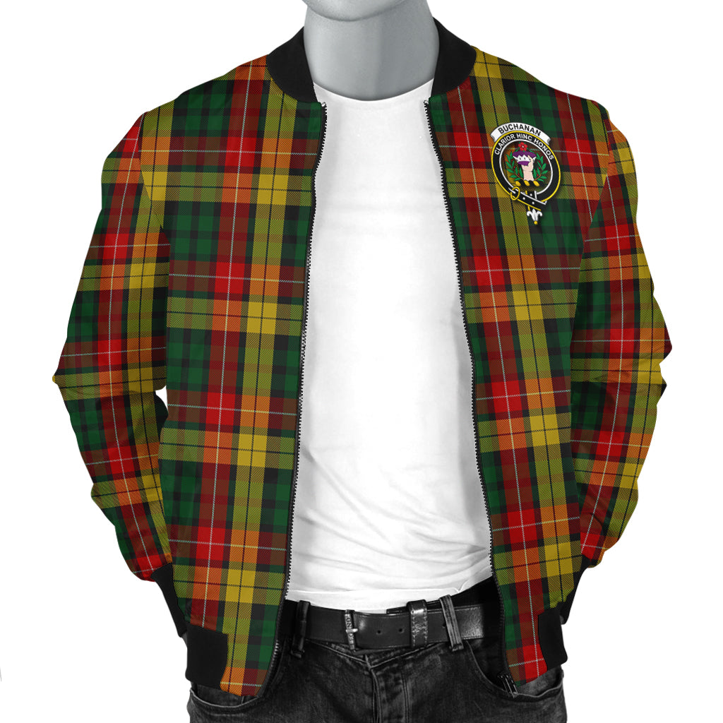 Buchanan Tartan Bomber Jacket with Family Crest - Tartanvibesclothing