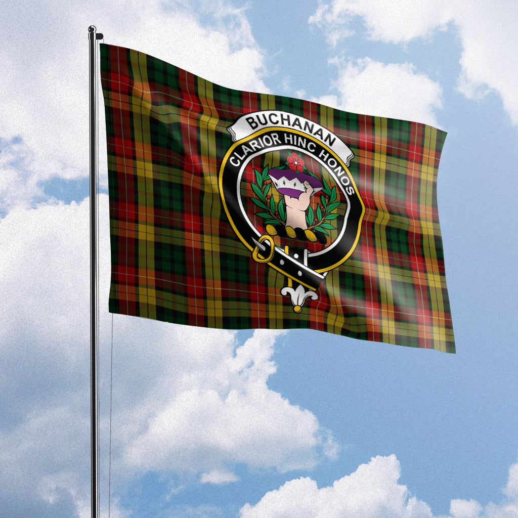 Buchanan Tartan Flag with Family Crest House Flag (Horizontal) - Tartan Vibes Clothing