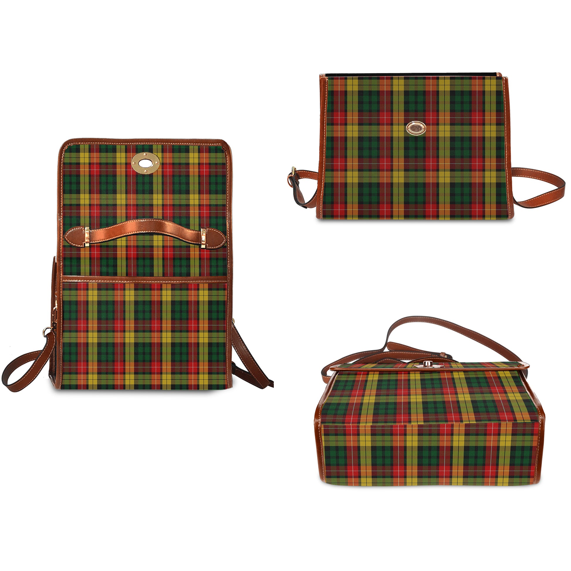 Buchanan Tartan Leather Strap Waterproof Canvas Bag