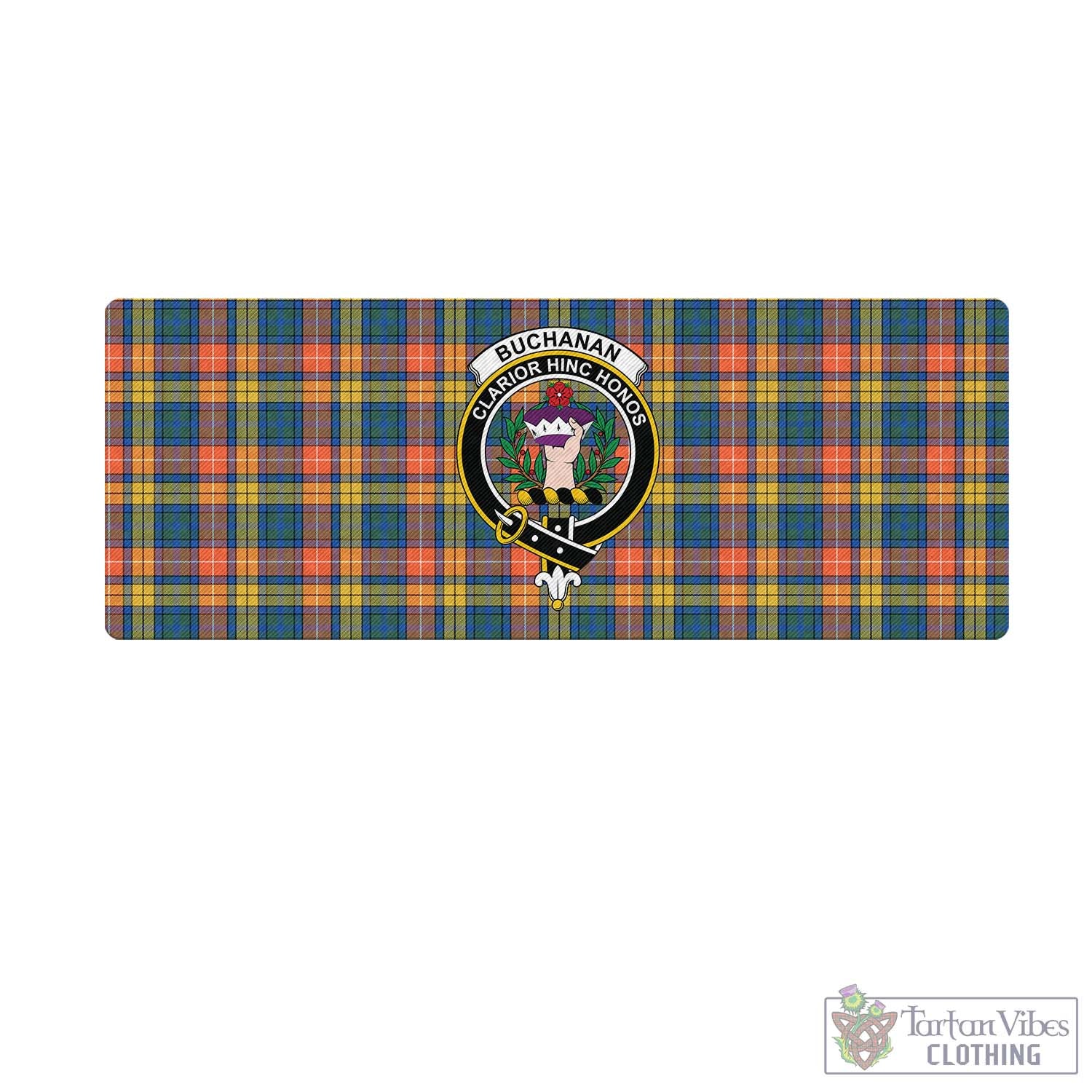 Tartan Vibes Clothing Buchanan Ancient Tartan Mouse Pad with Family Crest