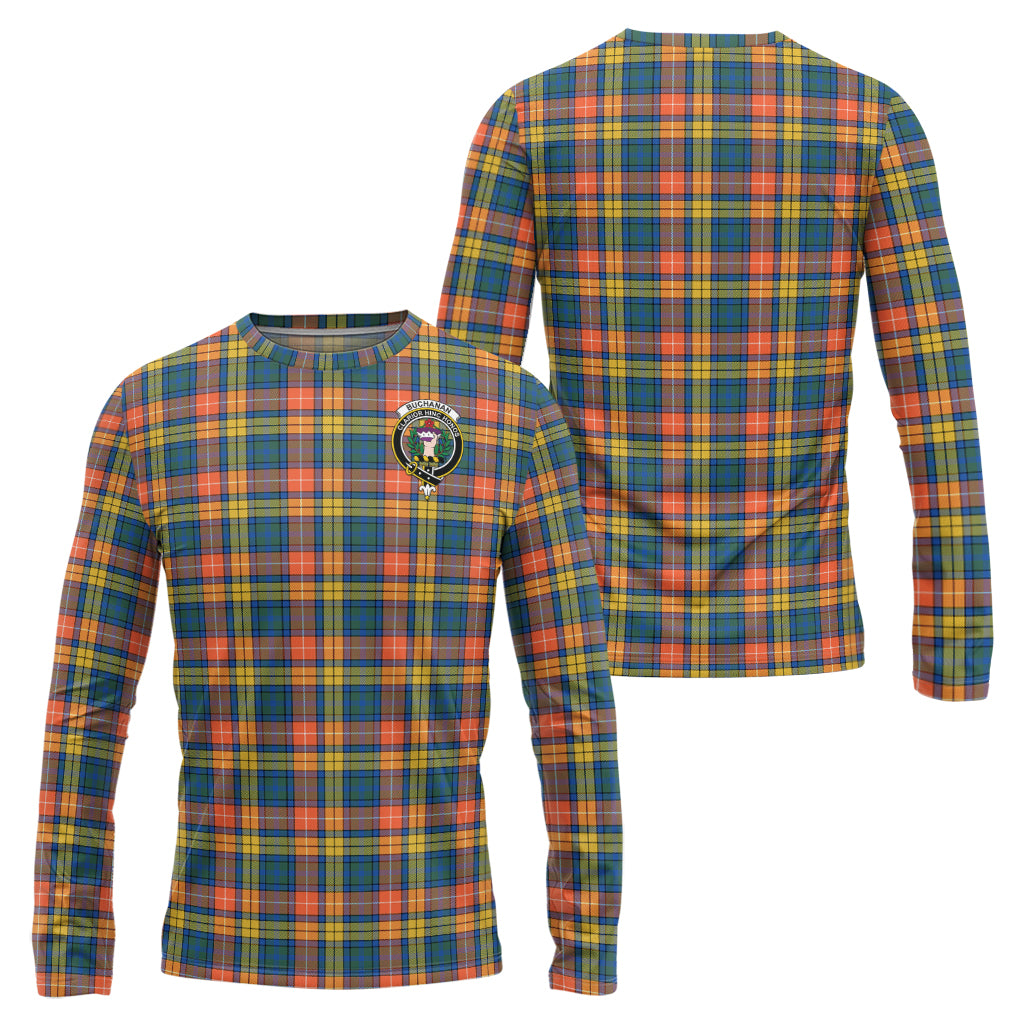 Buchanan Ancient Tartan Long Sleeve T-Shirt with Family Crest Unisex - Tartanvibesclothing