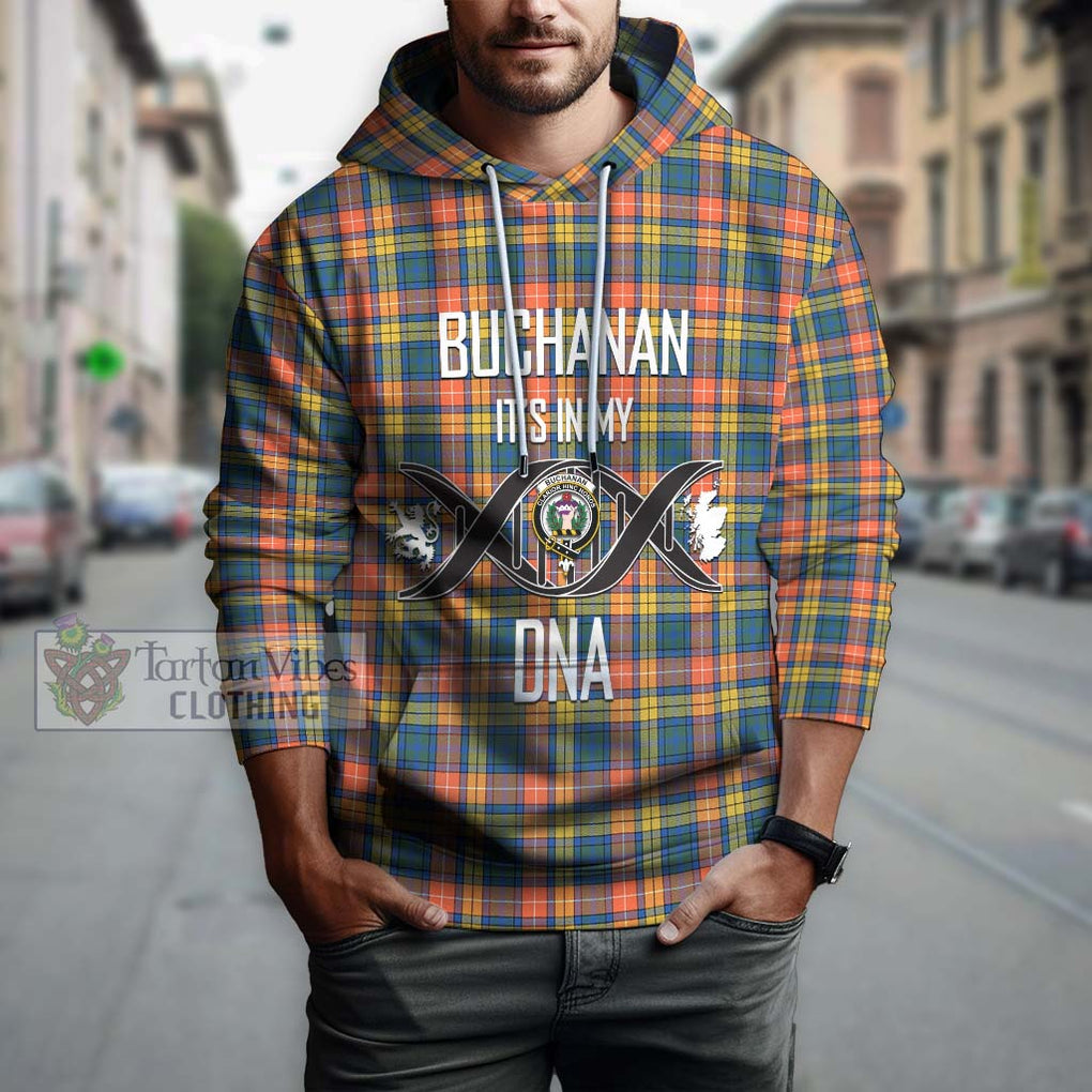 Buchanan Ancient Tartan Hoodie with Family Crest DNA In Me Style Pullover Hoodie - Tartanvibesclothing Shop