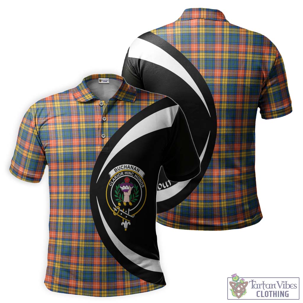 Buchanan Ancient Tartan Men's Polo Shirt with Family Crest Circle Style Kid - Tartan Vibes Clothing