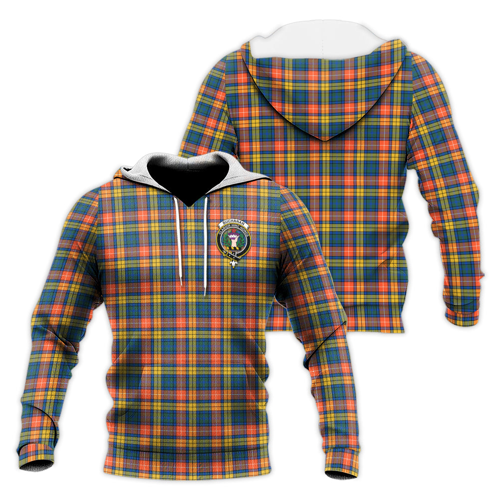 Buchanan Ancient Tartan Knitted Hoodie with Family Crest Unisex Knitted Hoodie - Tartanvibesclothing