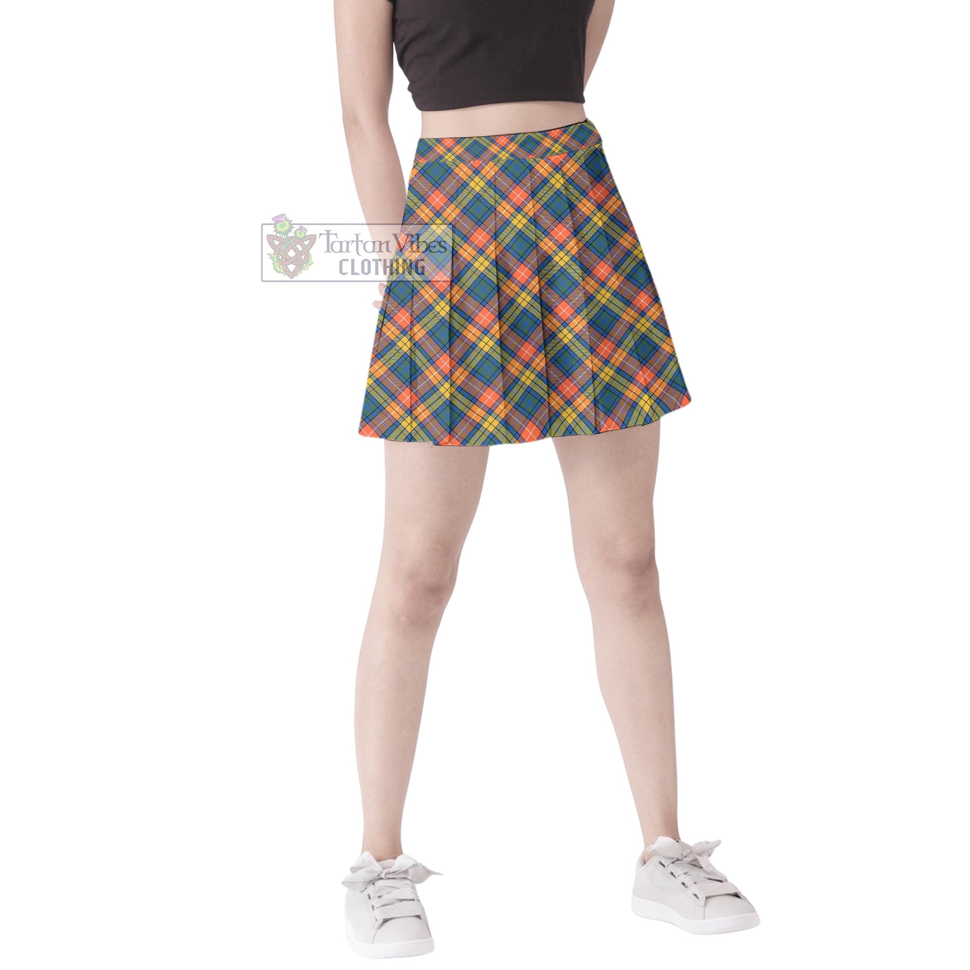 Tartan Vibes Clothing Buchanan Ancient Tartan Women's Plated Mini Skirt
