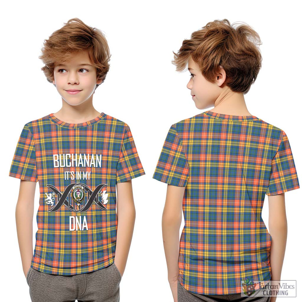 Buchanan Ancient Tartan Kid T-Shirt with Family Crest DNA In Me Style Youth XL Size14 - Tartanvibesclothing Shop