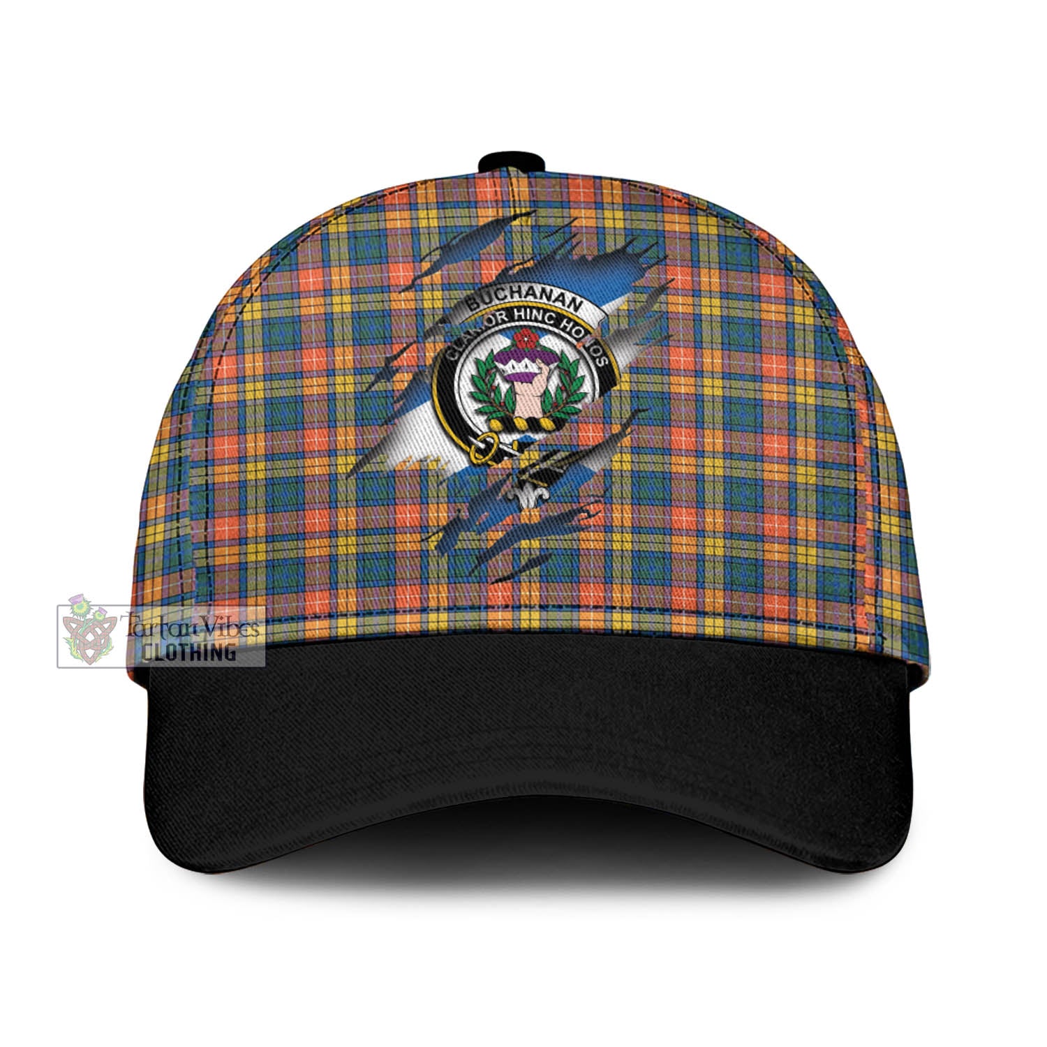 Tartan Vibes Clothing Buchanan Ancient Tartan Classic Cap with Family Crest In Me Style