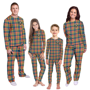 Buchanan Ancient Tartan Pajamas Family Set with Family Crest