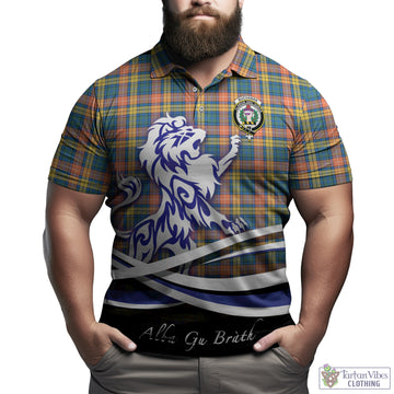 Buchanan Ancient Tartan Polo Shirt with Alba Gu Brath Regal Lion Emblem