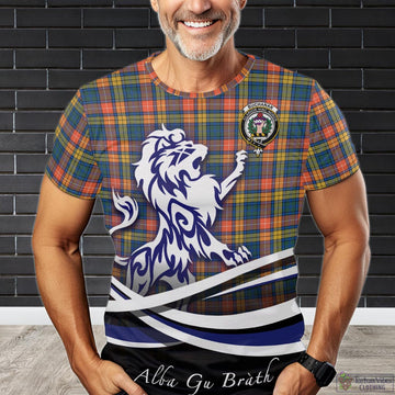 Buchanan Ancient Tartan T-Shirt with Alba Gu Brath Regal Lion Emblem