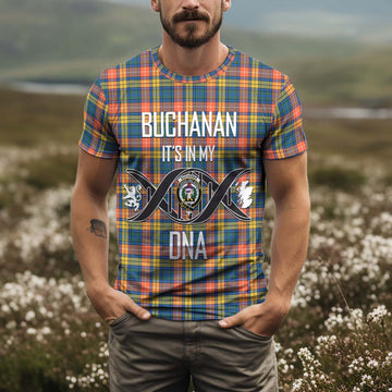 Buchanan Ancient Tartan T-Shirt with Family Crest DNA In Me Style